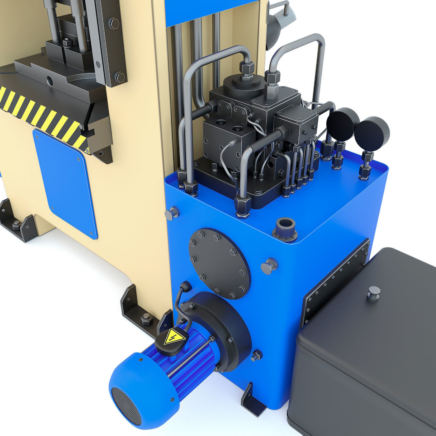 Industrial machine tool hydraulic press D2430B 3D model_6