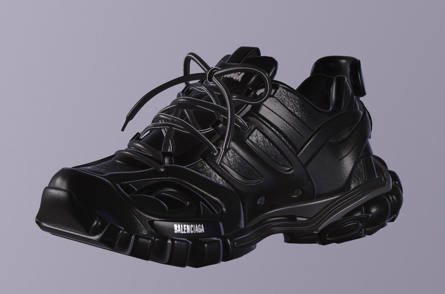 BALENCIAGA TRACK SHOES PBR Low-poly 3D model_4