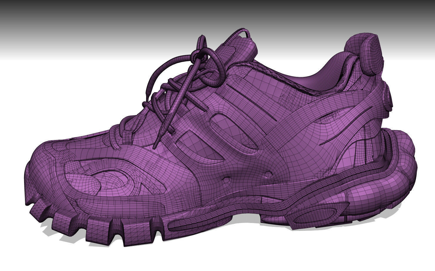 BALENCIAGA TRACK SHOES PBR Low-poly 3D model_7