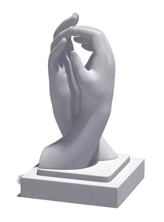 Holding Hands Sculptire 3D model_0