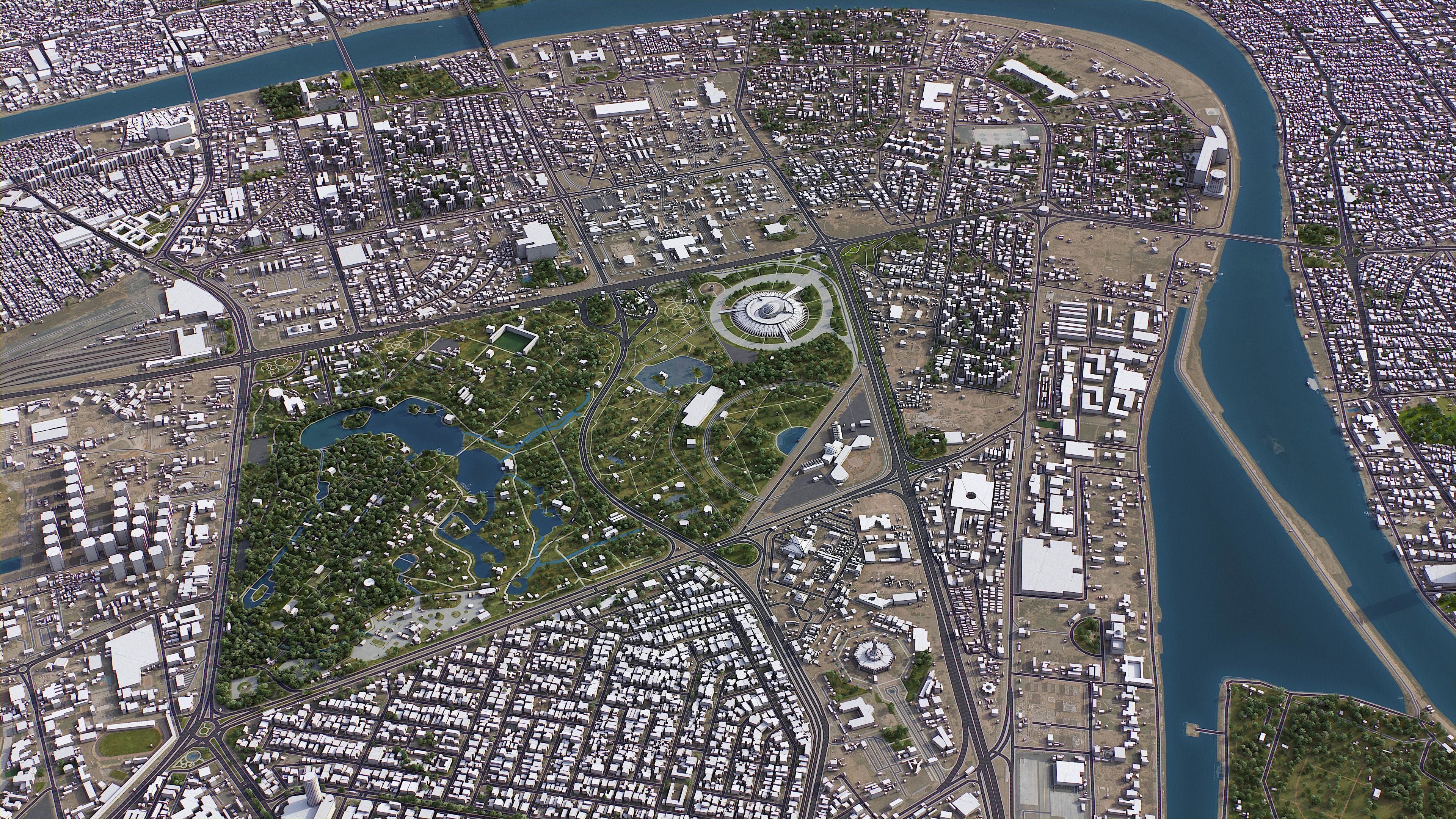 Baghdad - 3D City Model Low-poly 3D model_6