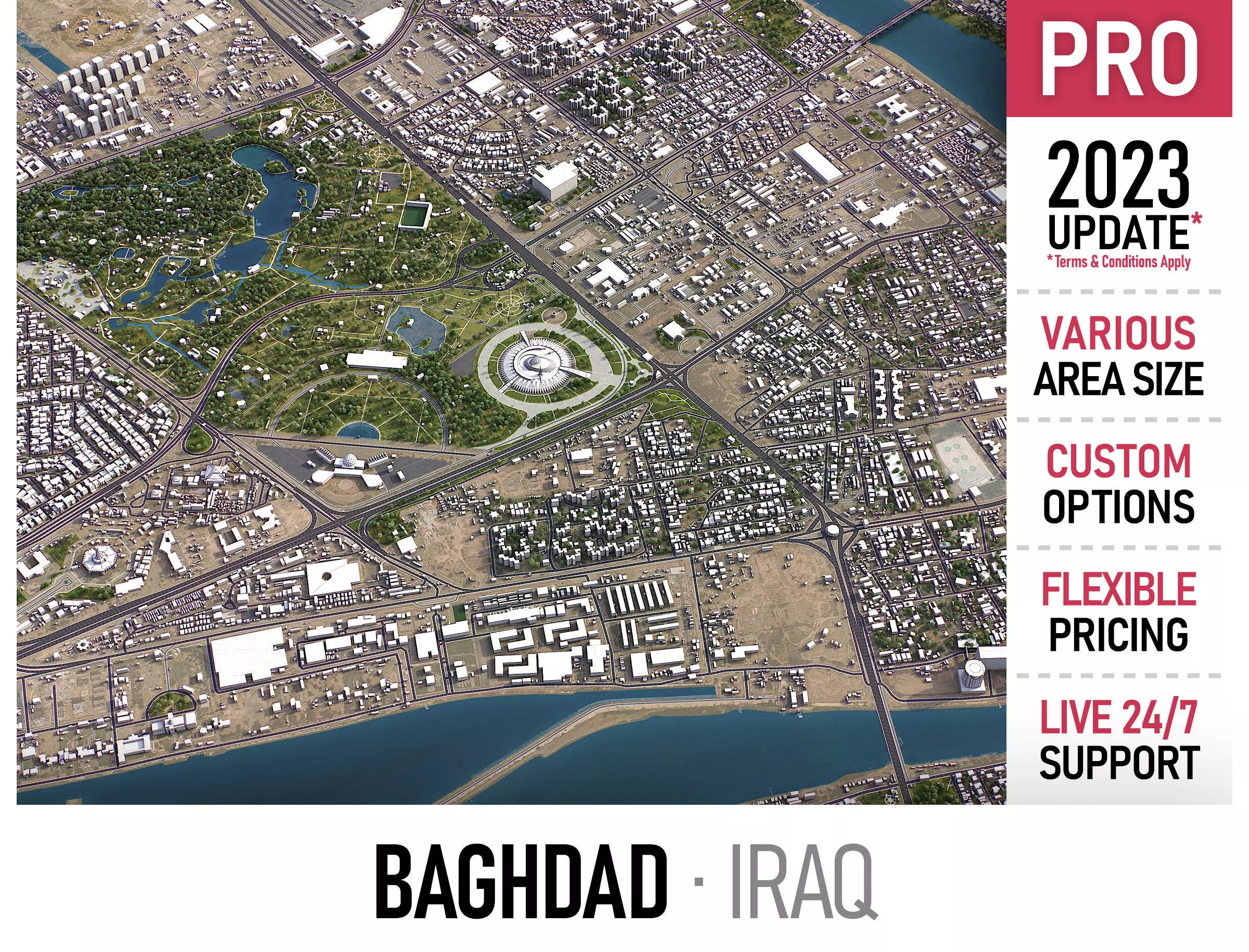 Baghdad - 3D City Model Low-poly 3D model_0