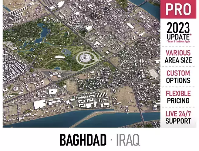 Baghdad - 3D City Model Low-poly 3D model