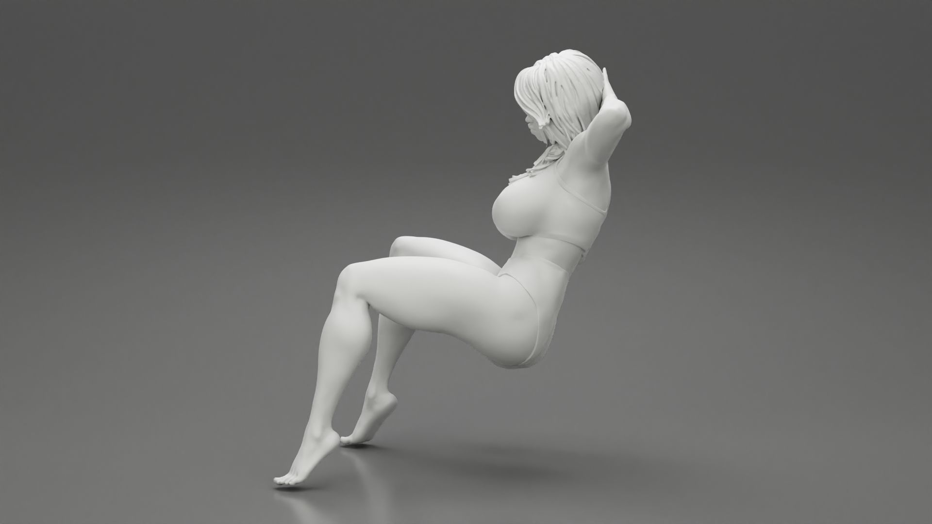 Sexy Girl Sitting on a Sofa 3D print model_10