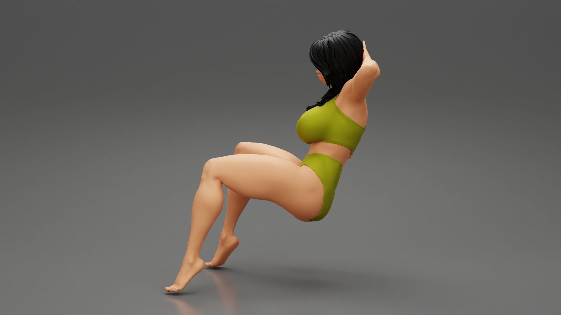 Sexy Girl Sitting on a Sofa 3D print model_4