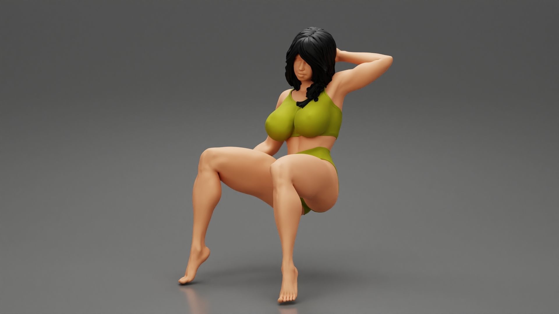 Sexy Girl Sitting on a Sofa 3D print model_5