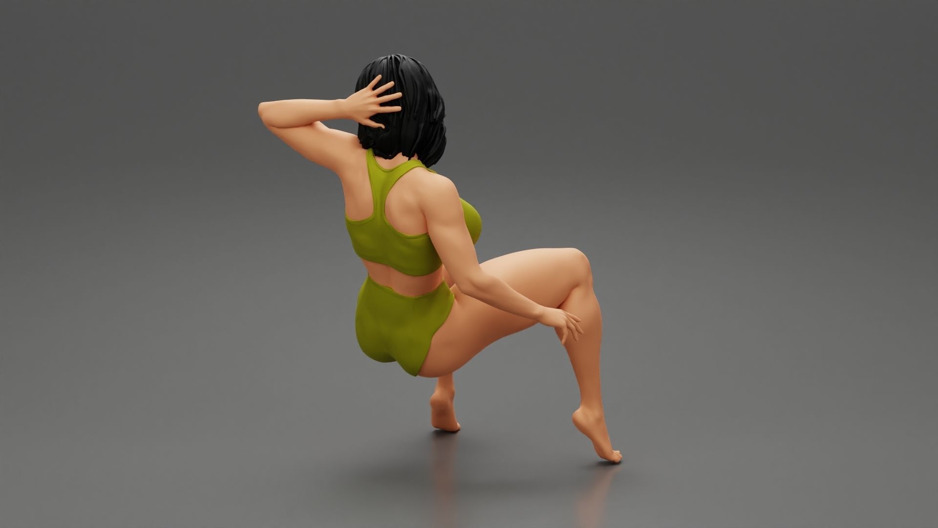 Sexy Girl Sitting on a Sofa 3D print model_2