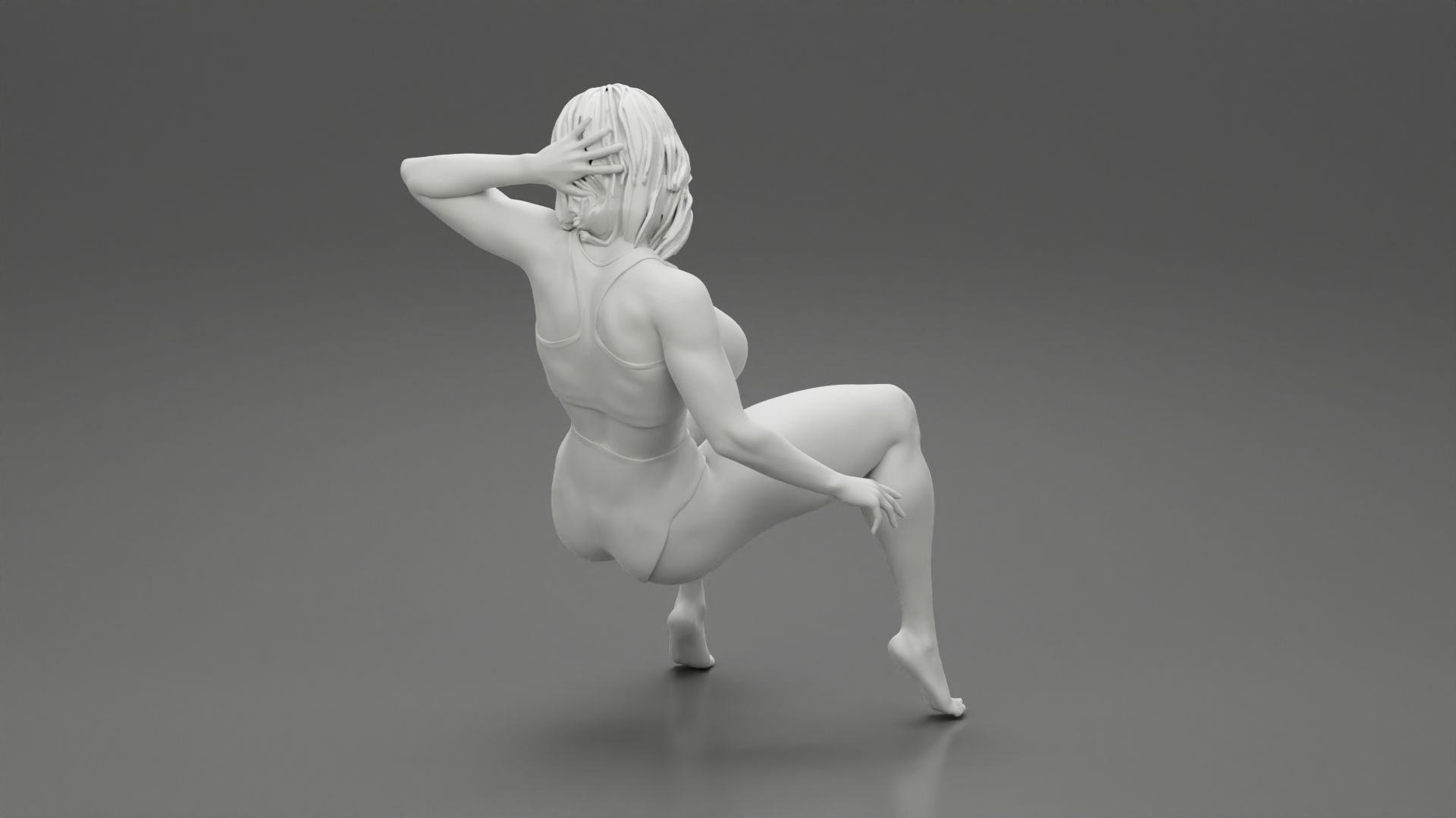 Sexy Girl Sitting on a Sofa 3D print model_8