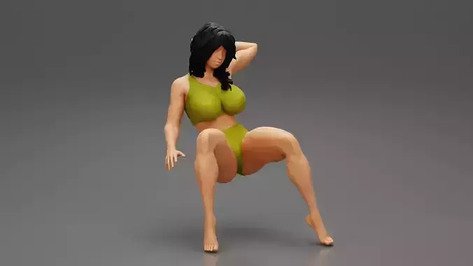 Sexy Girl Sitting on a Sofa 3D print model