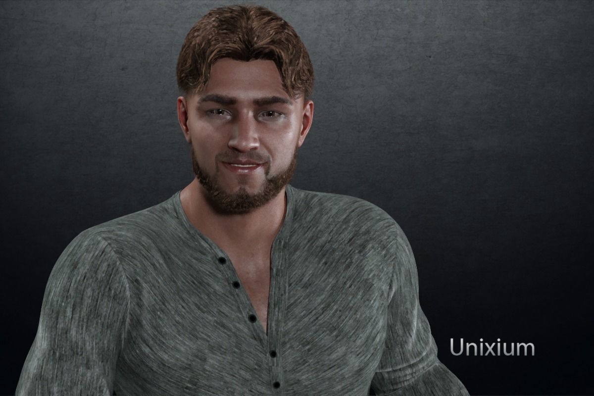 Phares man in jeans and sweater Low-poly 3D model_15