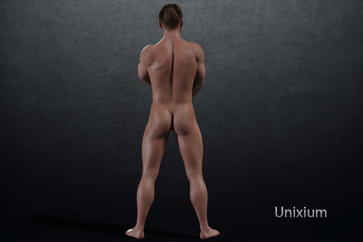 Phares man in jeans and sweater Low-poly 3D model_18