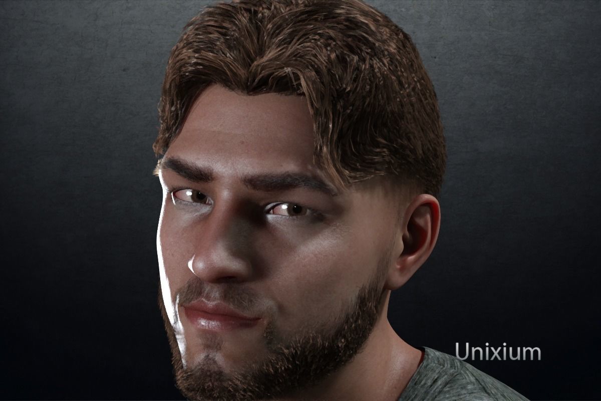 Phares man in jeans and sweater Low-poly 3D model_6