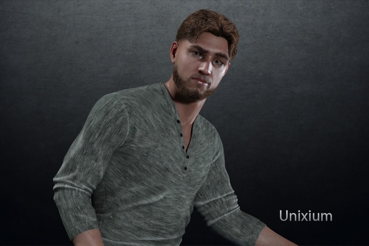 Phares man in jeans and sweater Low-poly 3D model_16