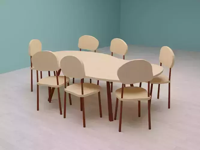 Wooden table and chairs set 