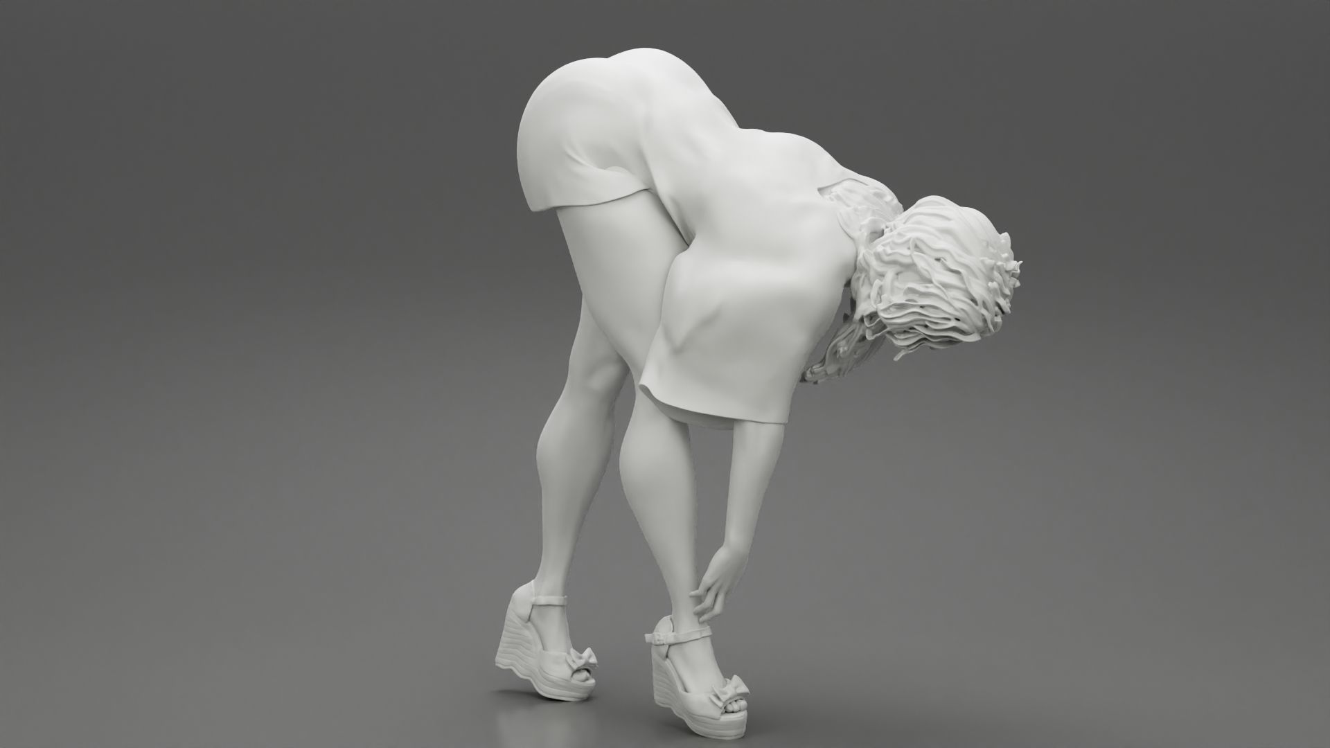 Sexy Woman bending in Heels 3D print model_8