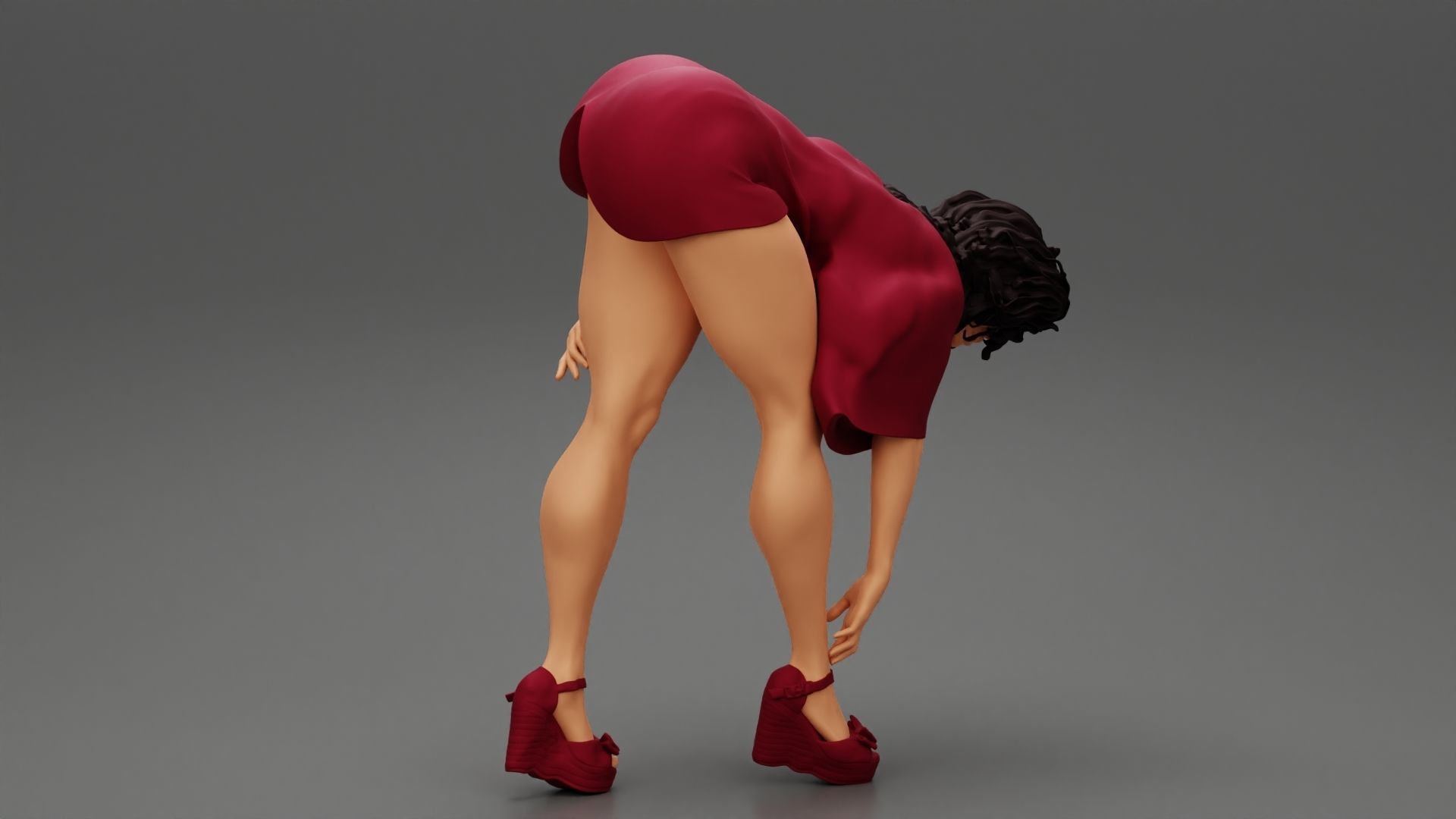 Sexy Woman bending in Heels 3D print model_3