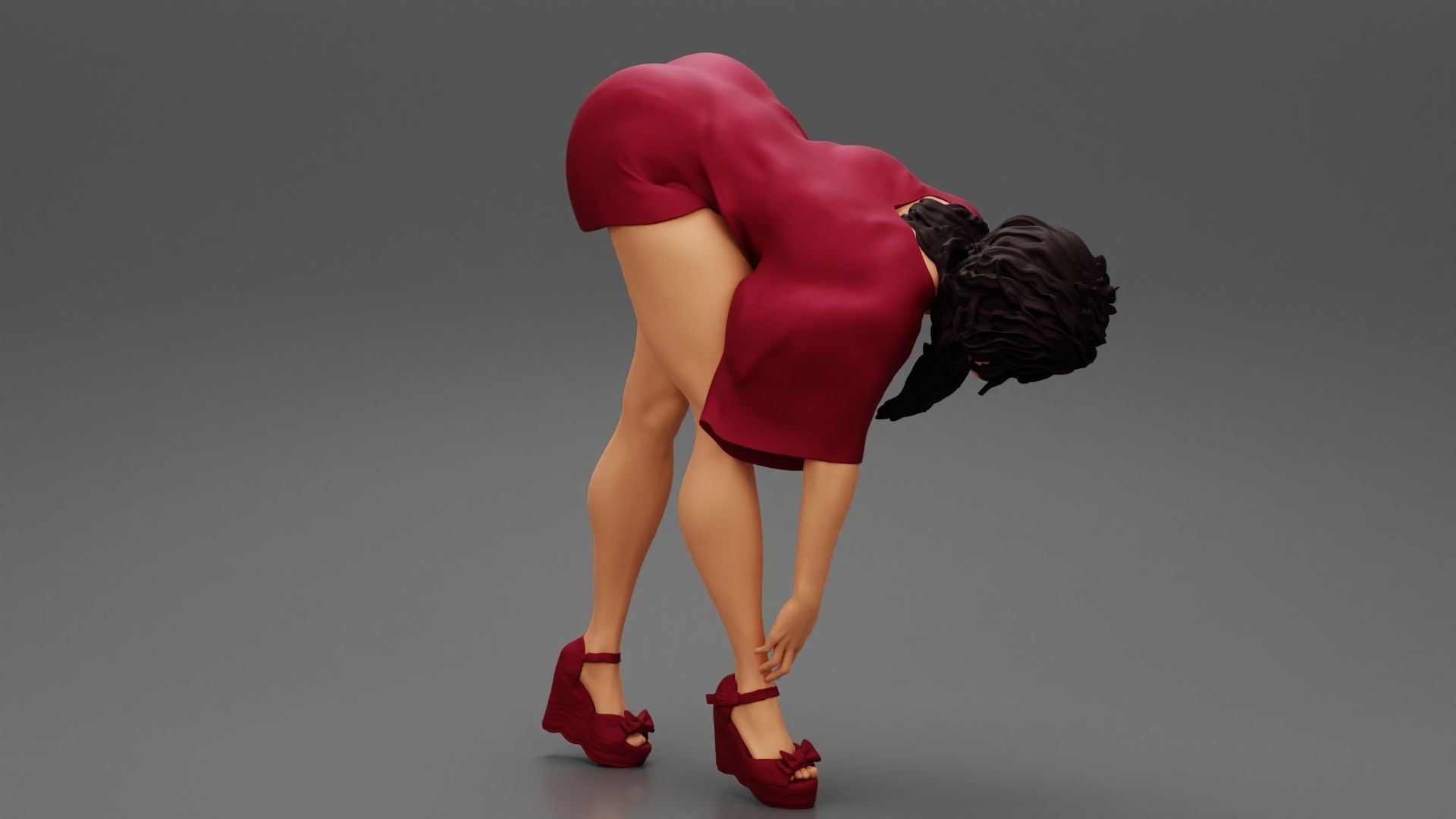 Sexy Woman bending in Heels 3D print model_2