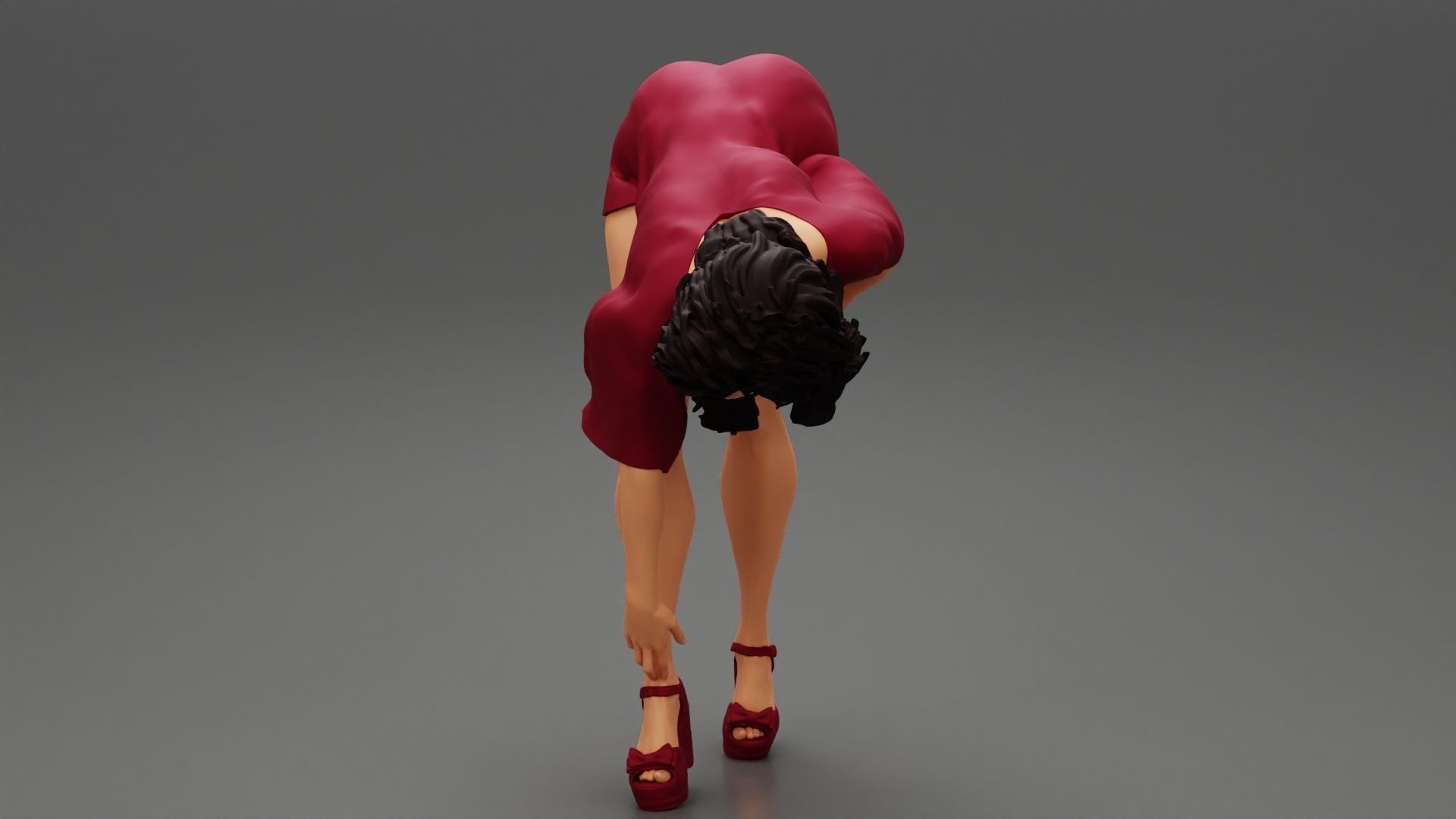 Sexy Woman bending in Heels 3D print model_1