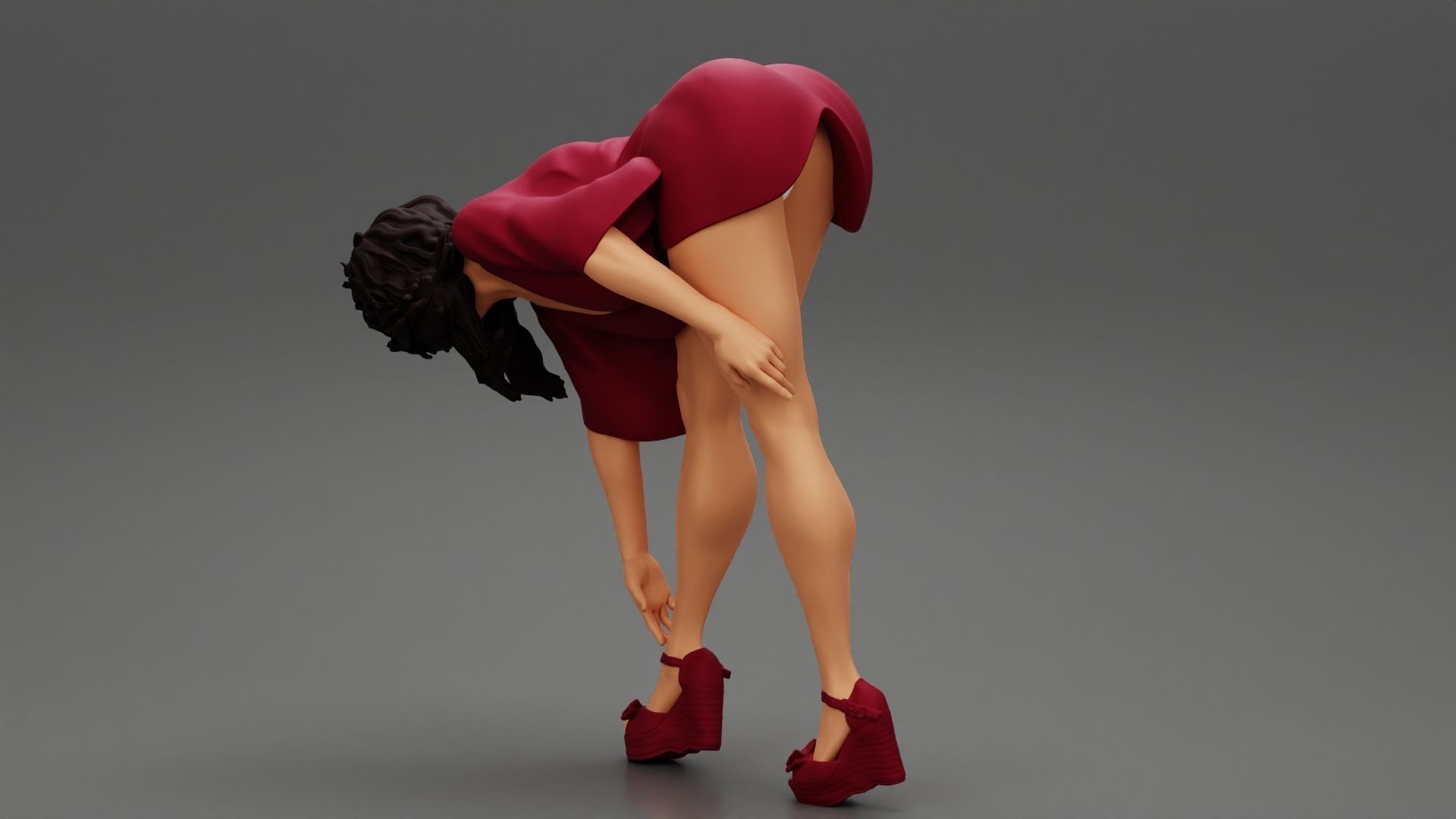 Sexy Woman bending in Heels 3D print model_5