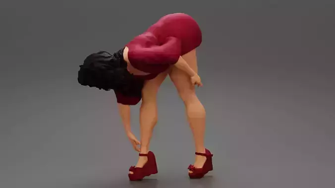 Sexy Woman bending in Heels 3D print model