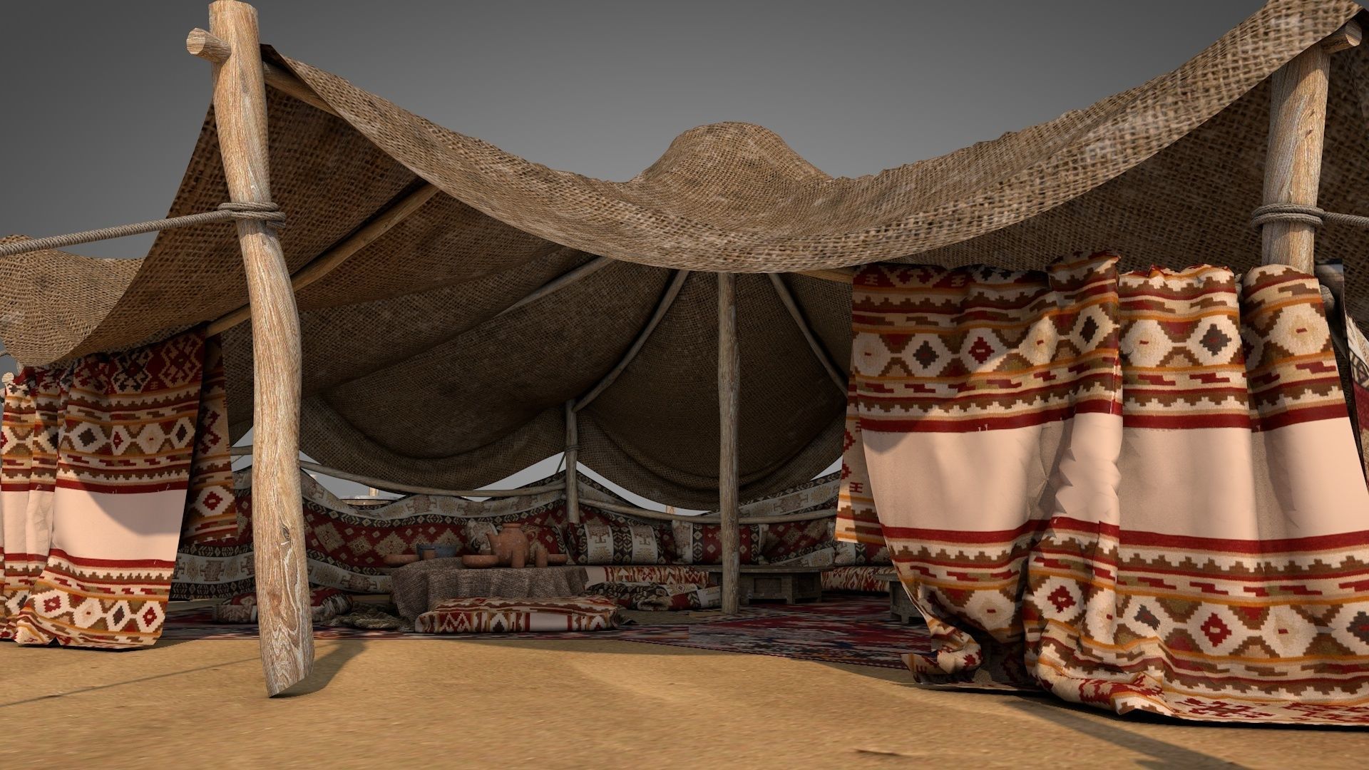 Bedouin Desert Tent v7 3D model_7