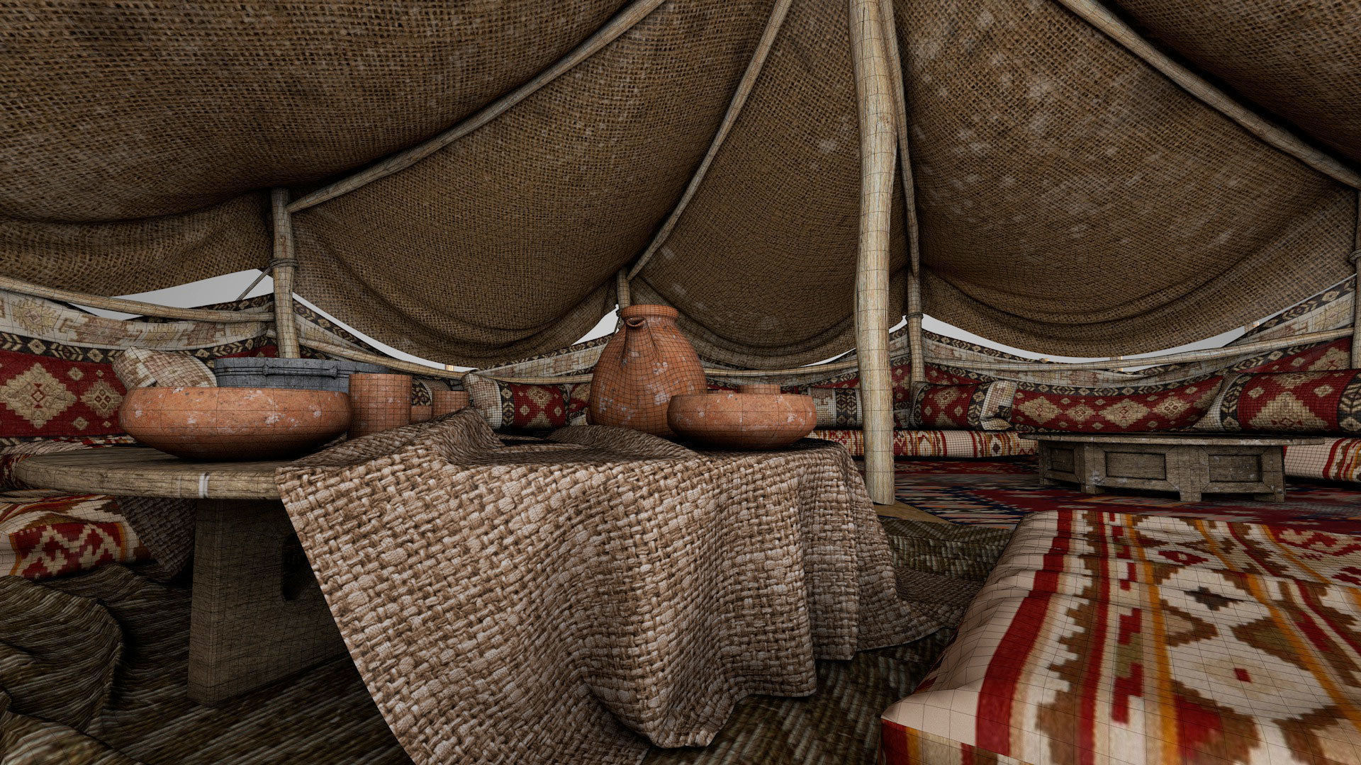 Bedouin Desert Tent v7 3D model_14