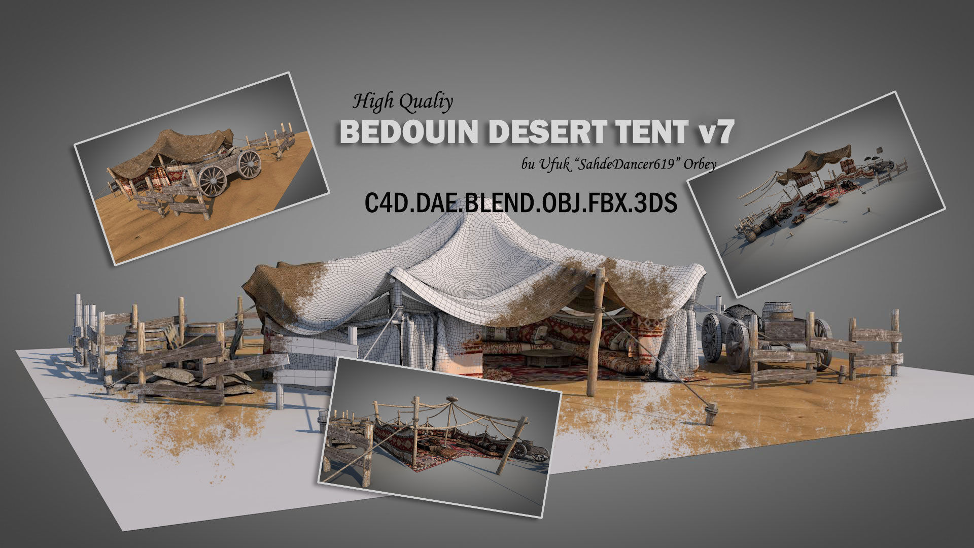 Bedouin Desert Tent v7 3D model_1