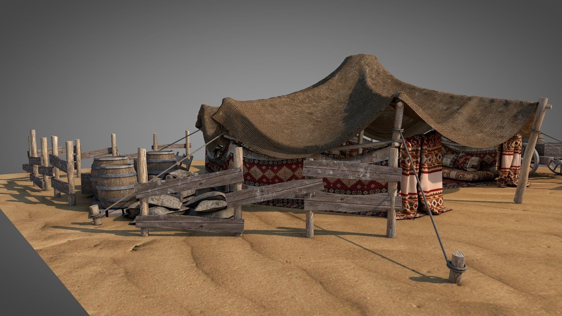 Bedouin Desert Tent v7 3D model_3
