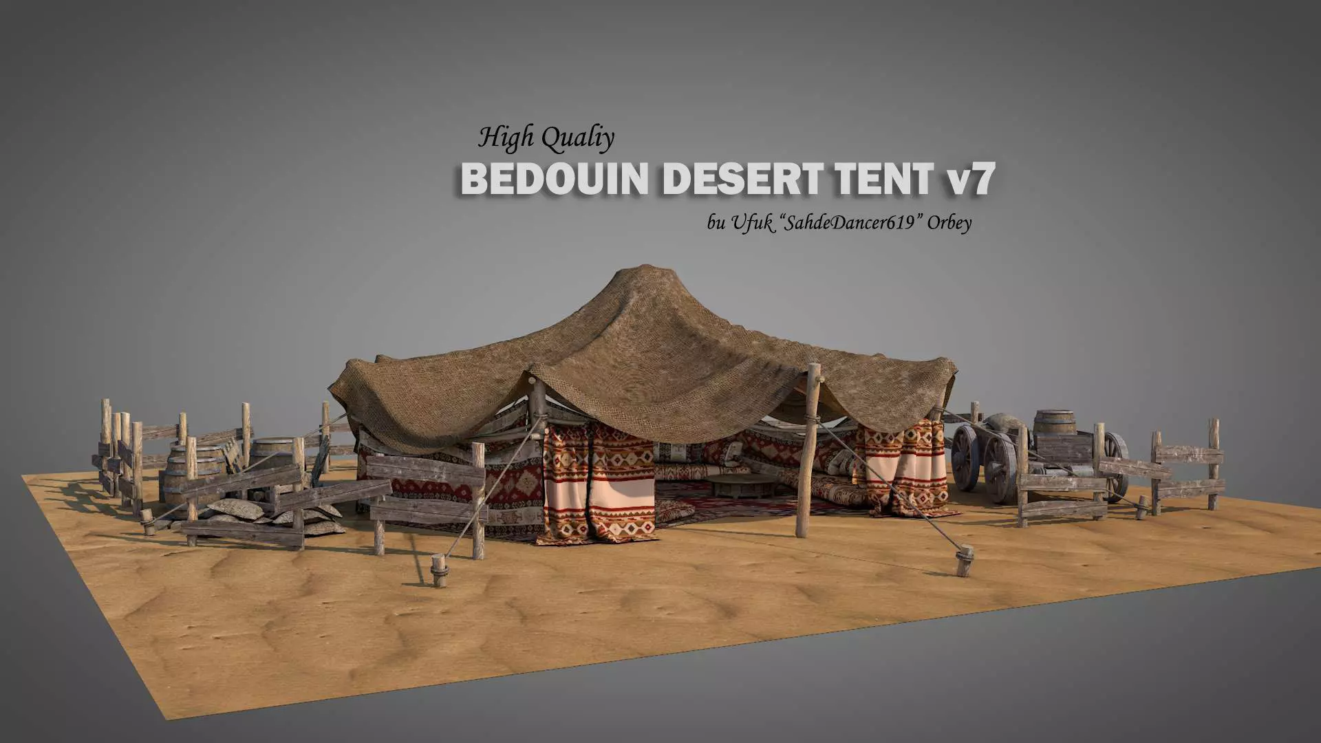 Bedouin Desert Tent v7 3D model_0