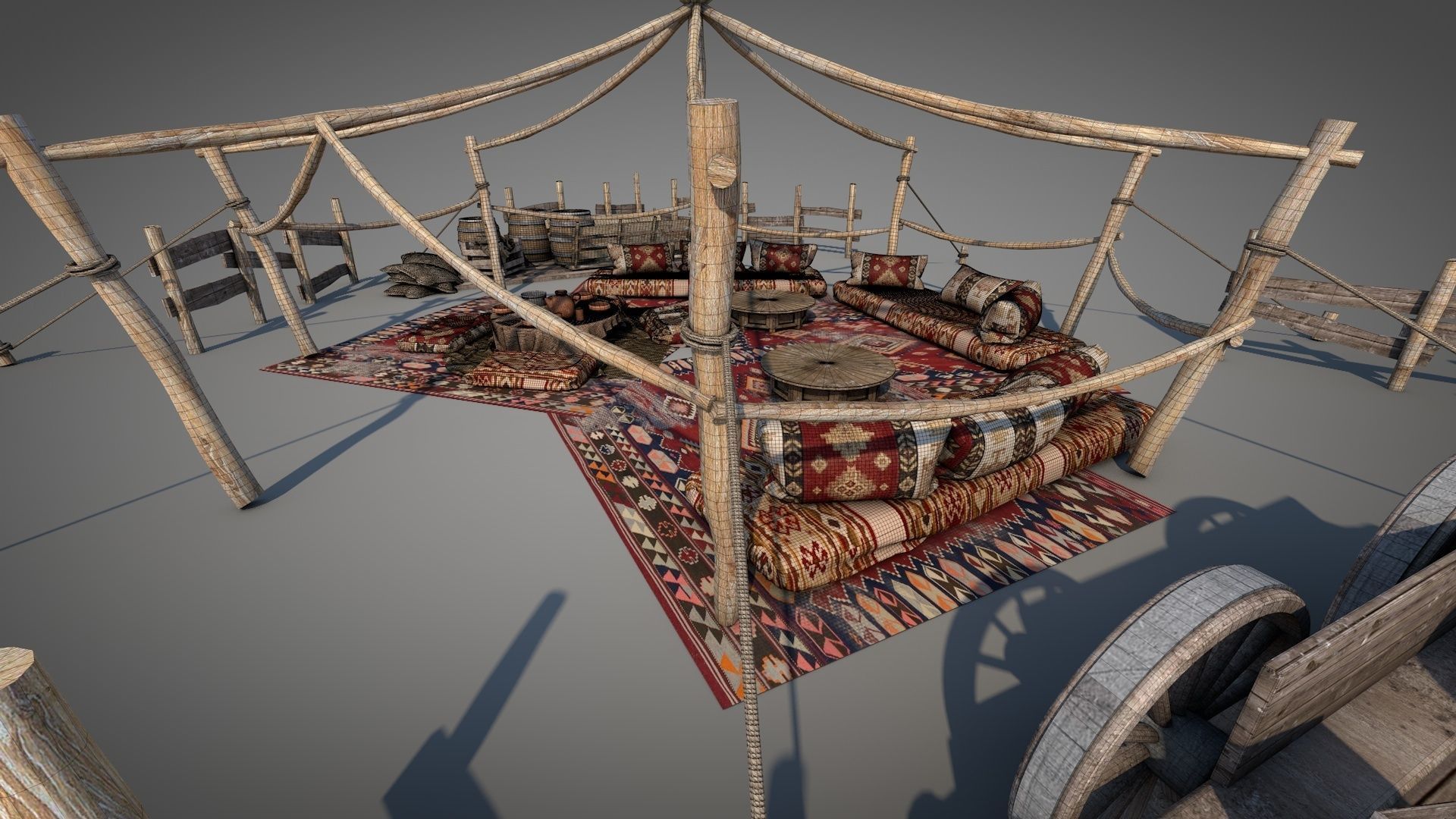 Bedouin Desert Tent v7 3D model_18