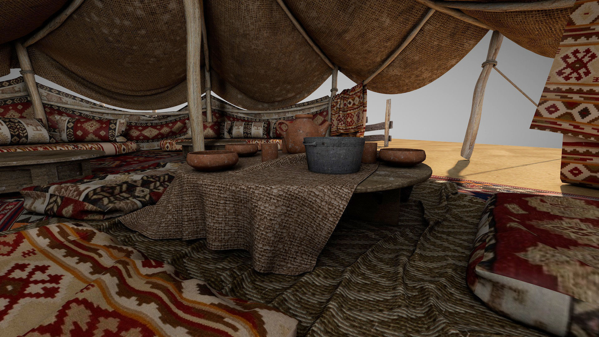 Bedouin Desert Tent v7 3D model_13