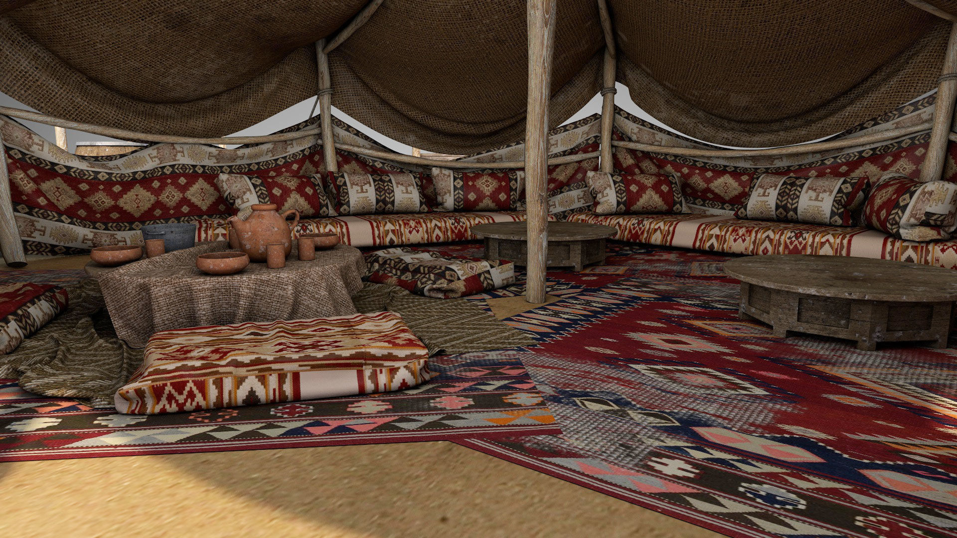 Bedouin Desert Tent v7 3D model_11