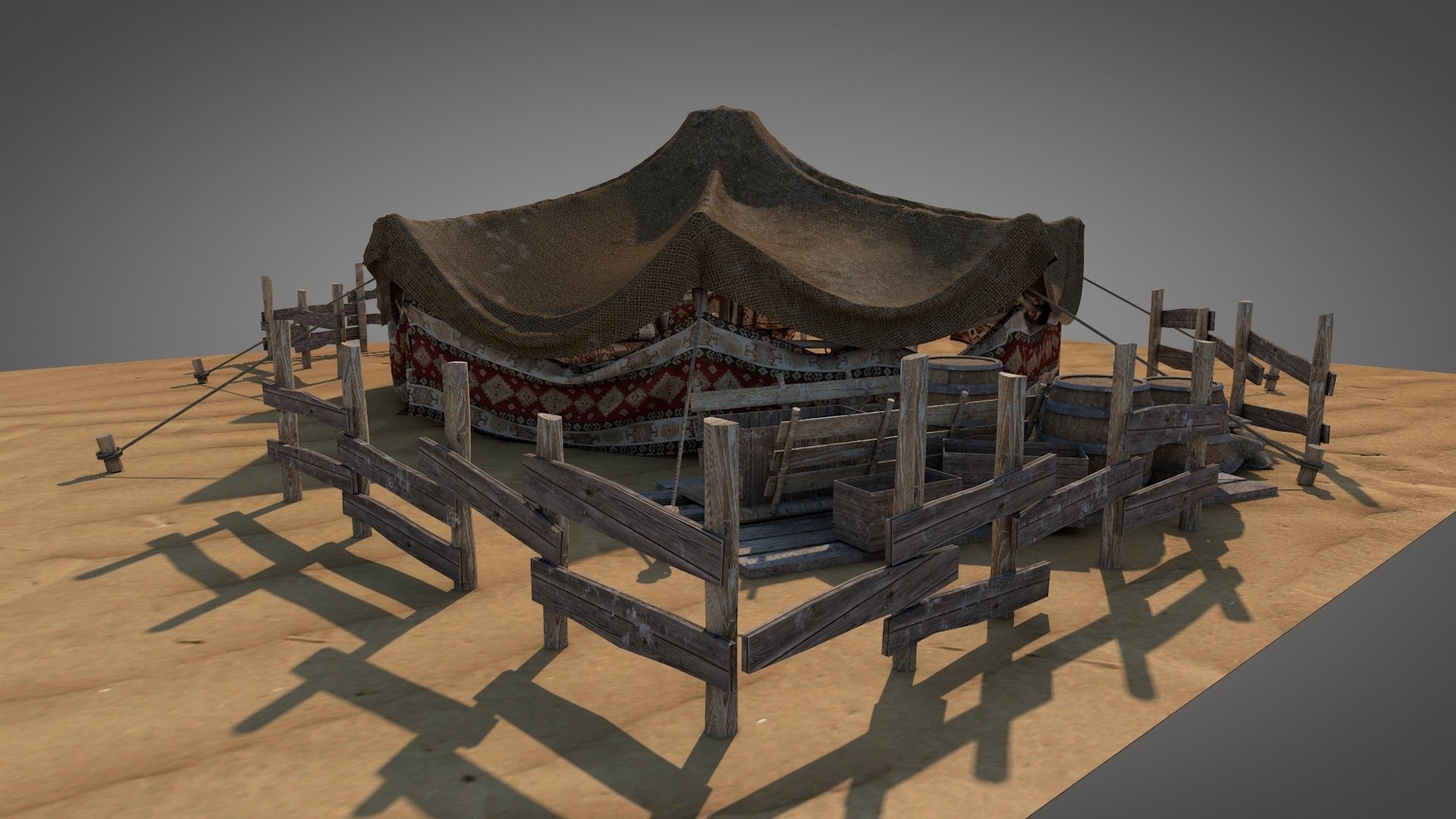 Bedouin Desert Tent v7 3D model_4
