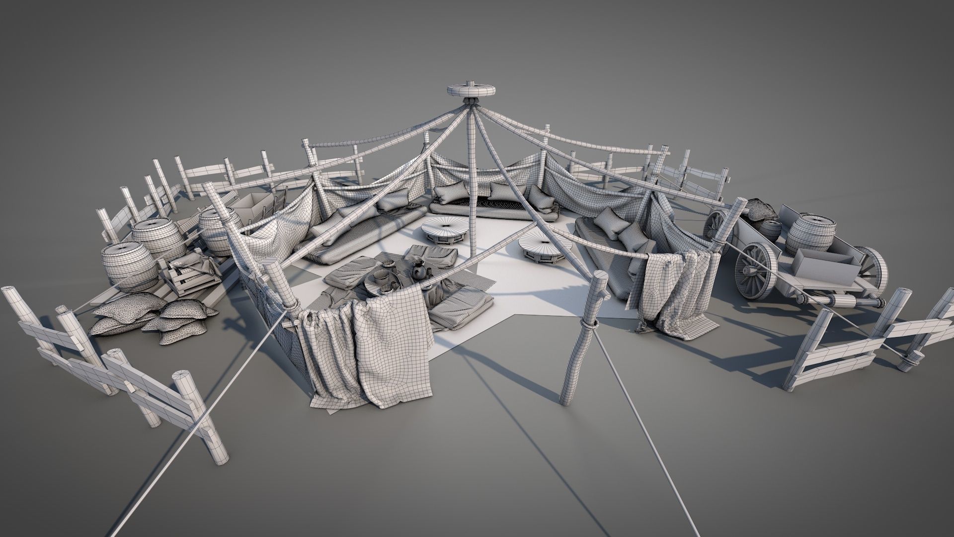 Bedouin Desert Tent v7 3D model_16