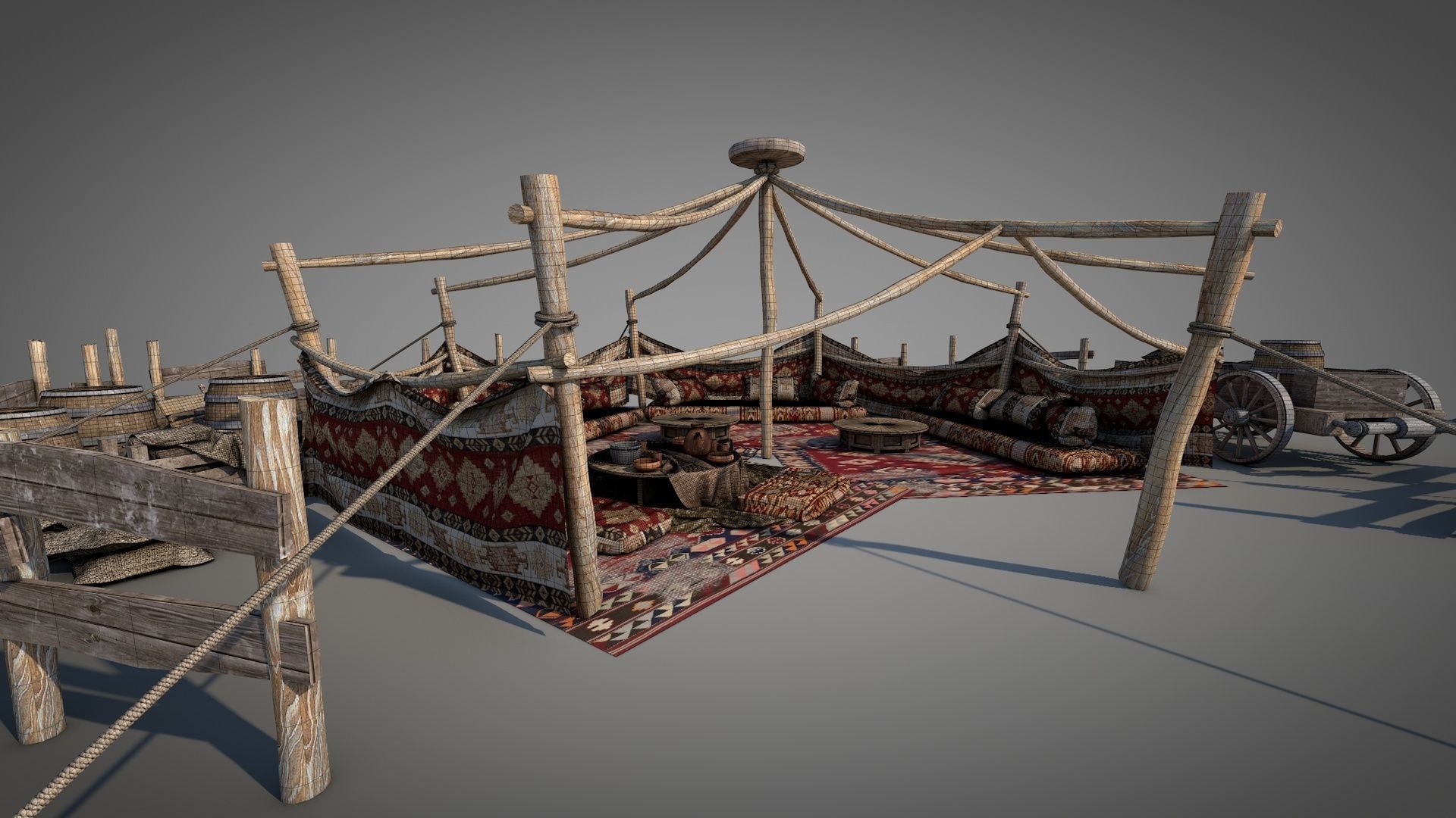 Bedouin Desert Tent v7 3D model_19