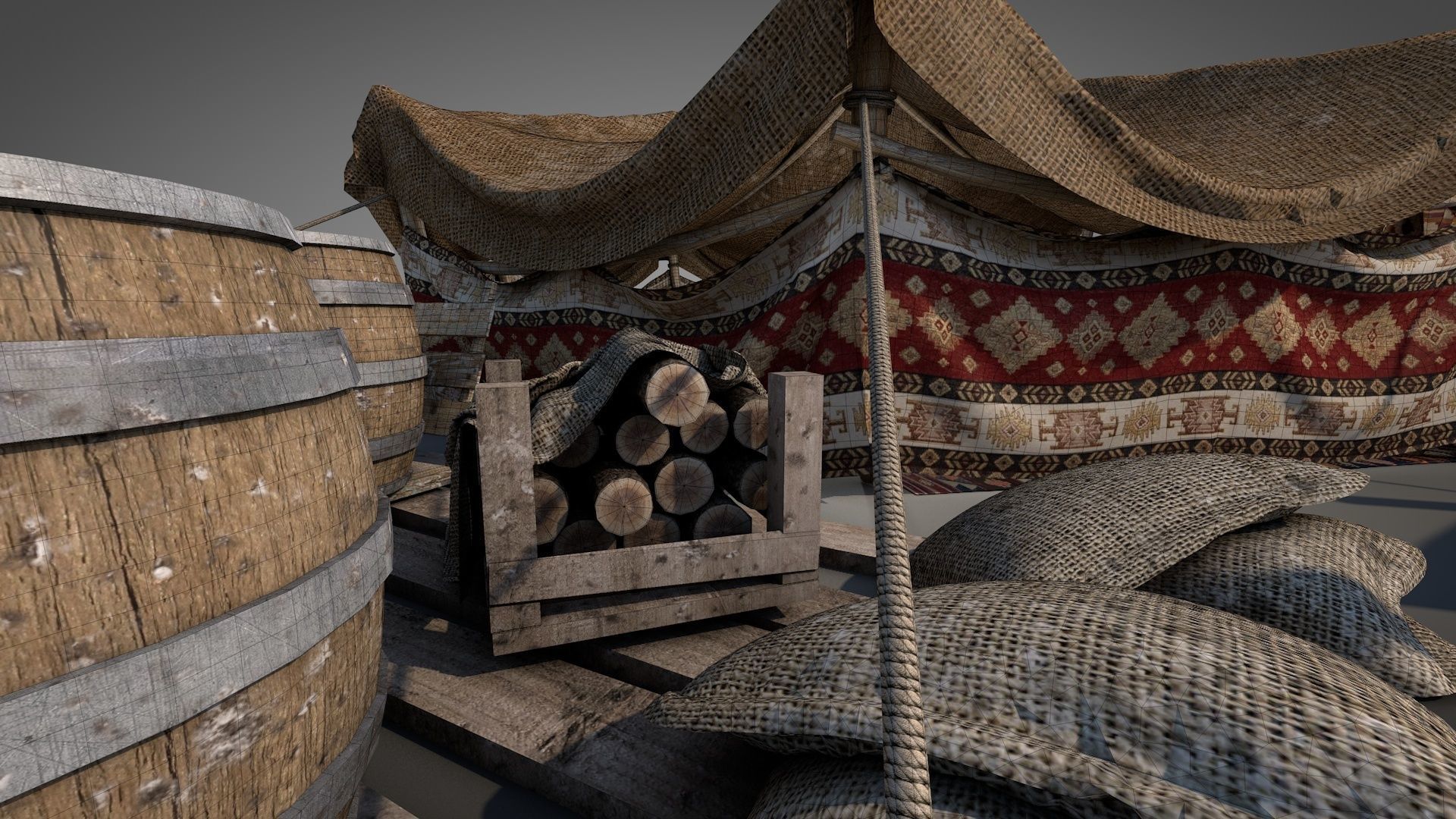 Bedouin Desert Tent v7 3D model_21