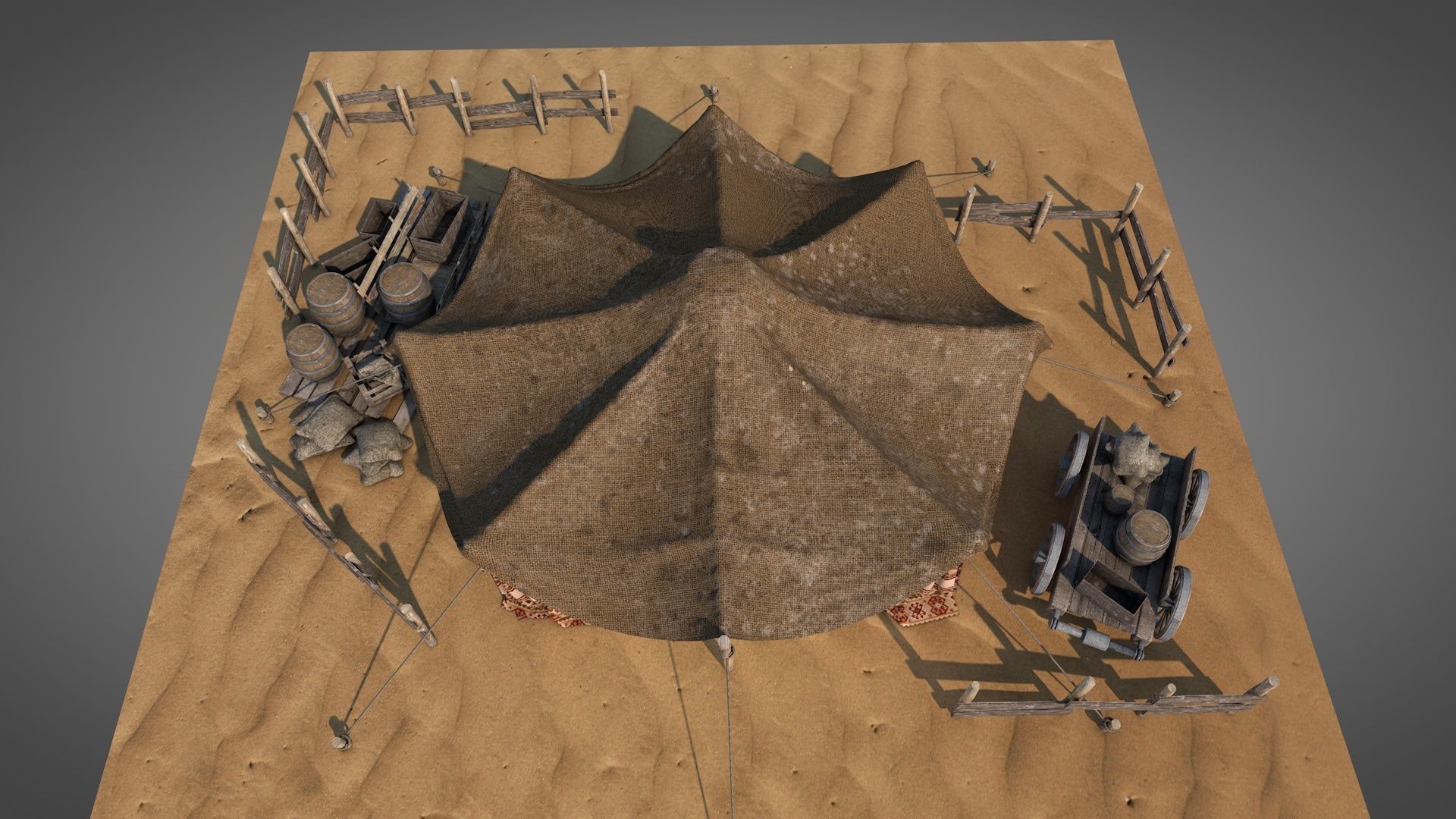 Bedouin Desert Tent v7 3D model_8