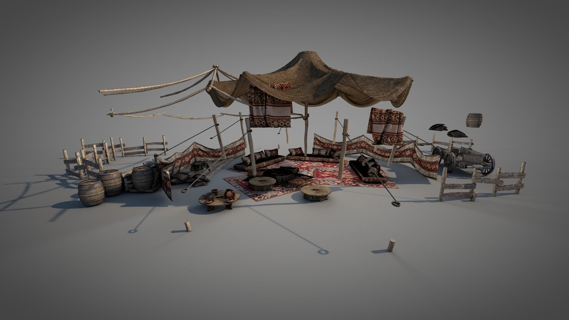 Bedouin Desert Tent v7 3D model_23
