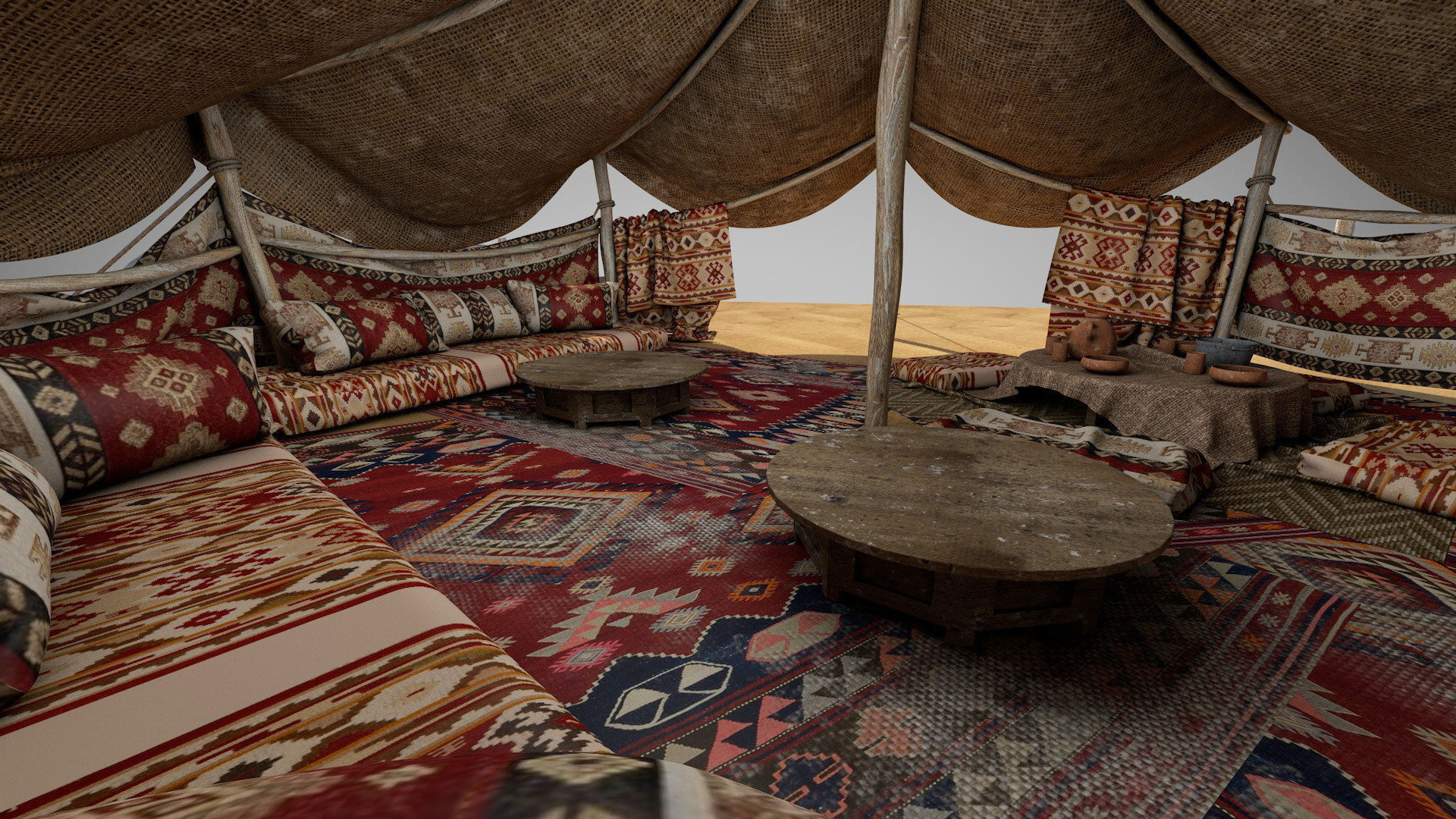 Bedouin Desert Tent v7 3D model_12