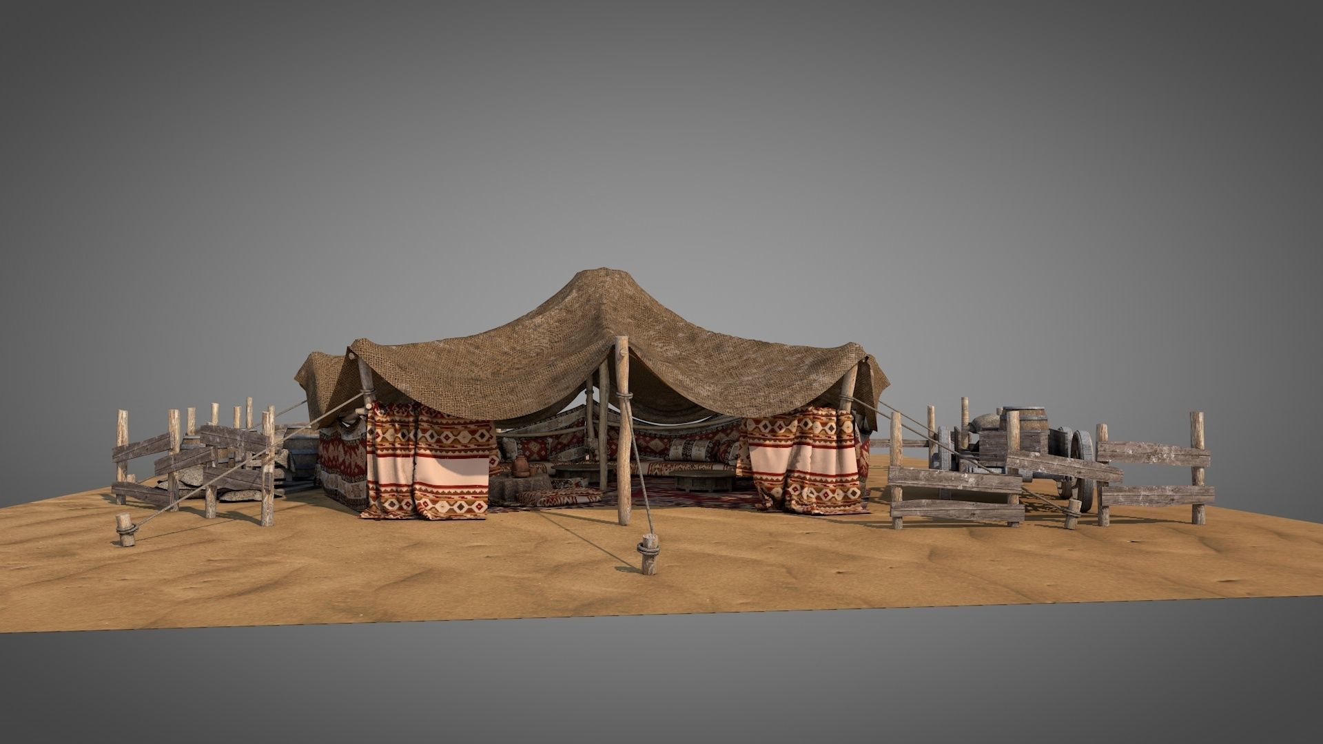 Bedouin Desert Tent v7 3D model_2