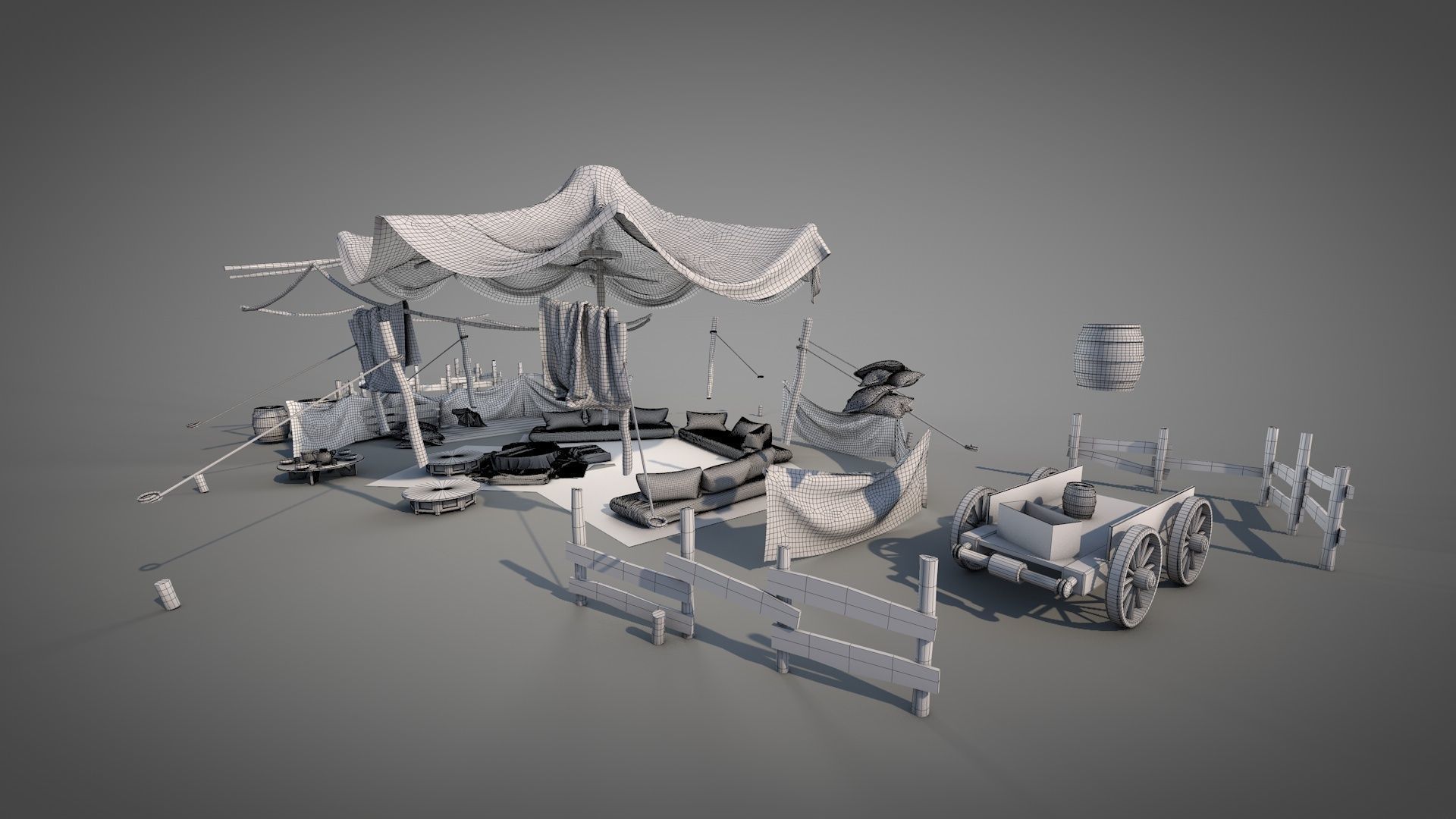 Bedouin Desert Tent v7 3D model_24