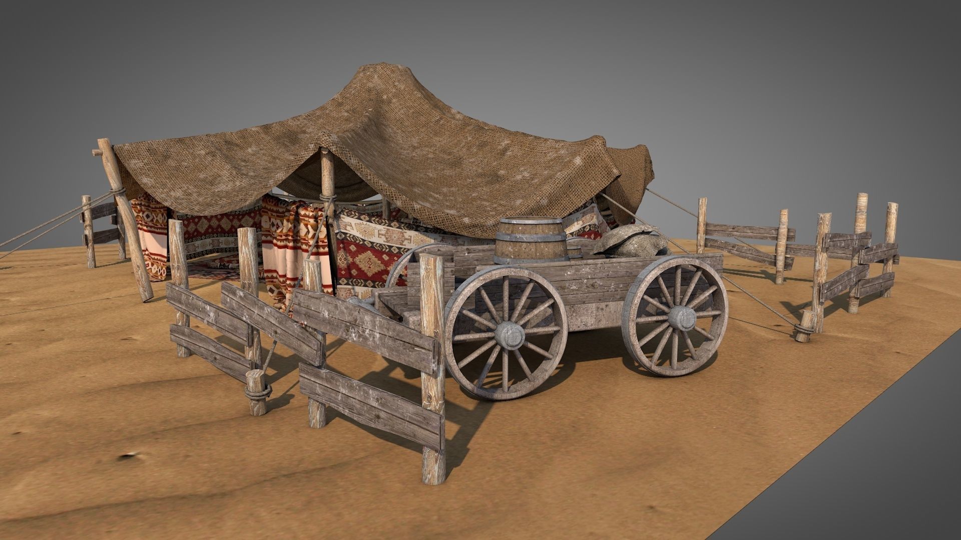 Bedouin Desert Tent v7 3D model_6