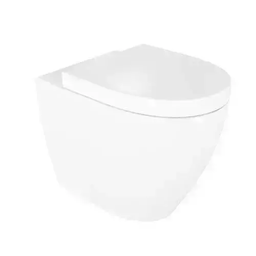 Tankless White Ceramic Toilet Bowl 3D model