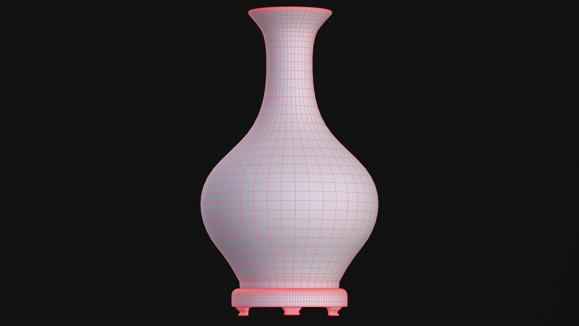 Dragon vase - green - optional red Low-poly 3D model_5