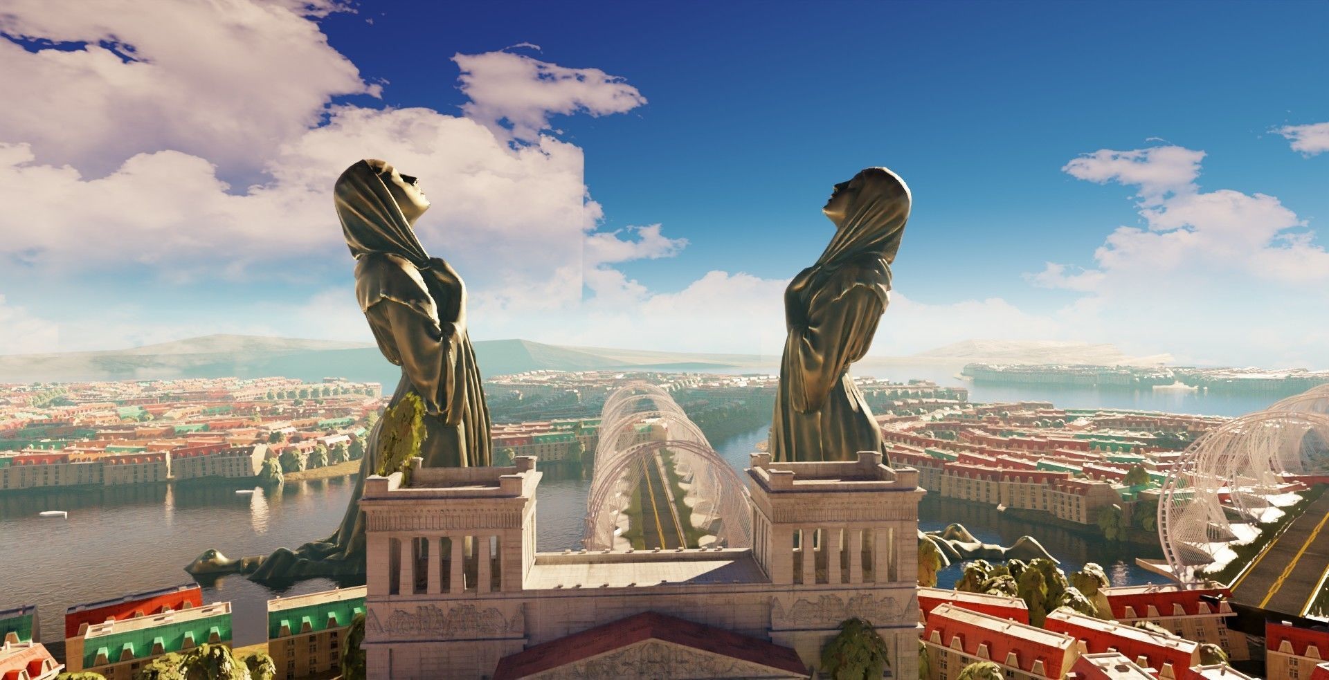 large city made in blender with geometry nodes Low-poly 3D model_4