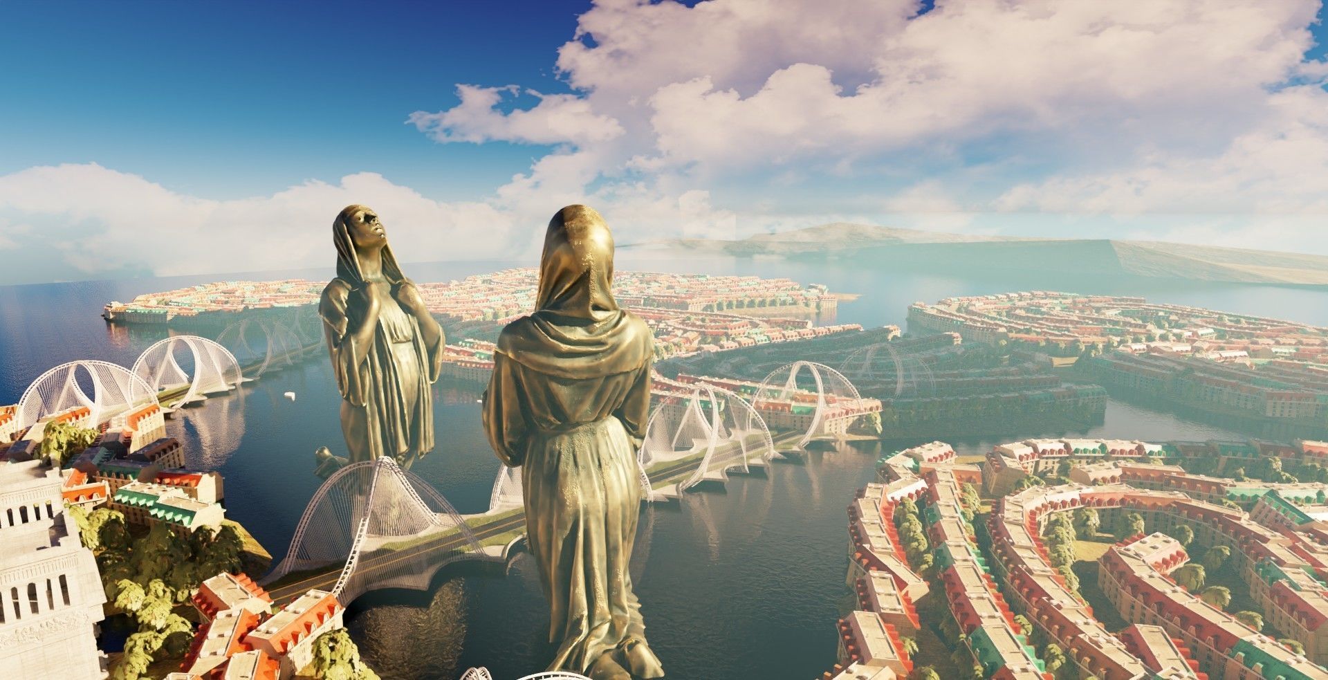 large city made in blender with geometry nodes Low-poly 3D model_3