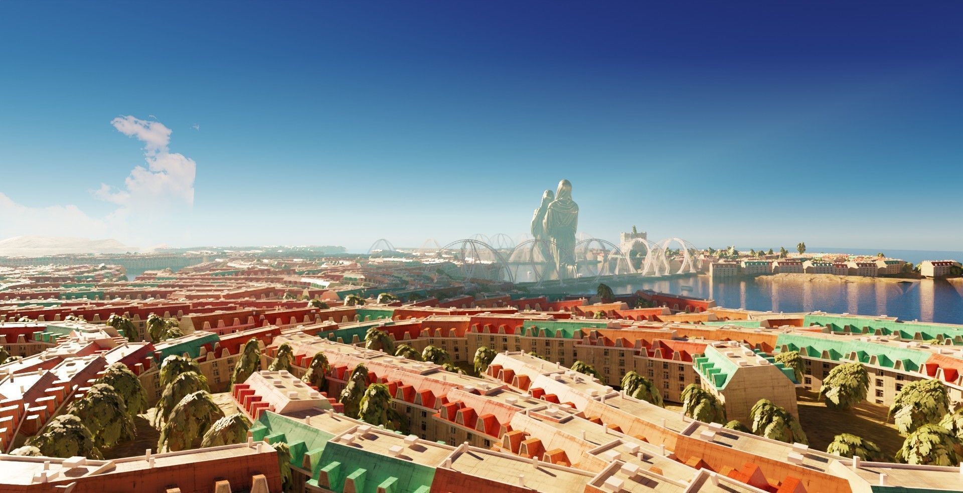 large city made in blender with geometry nodes Low-poly 3D model_2