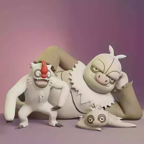 Pokemon - Slakoth Vigoroth and Slaking