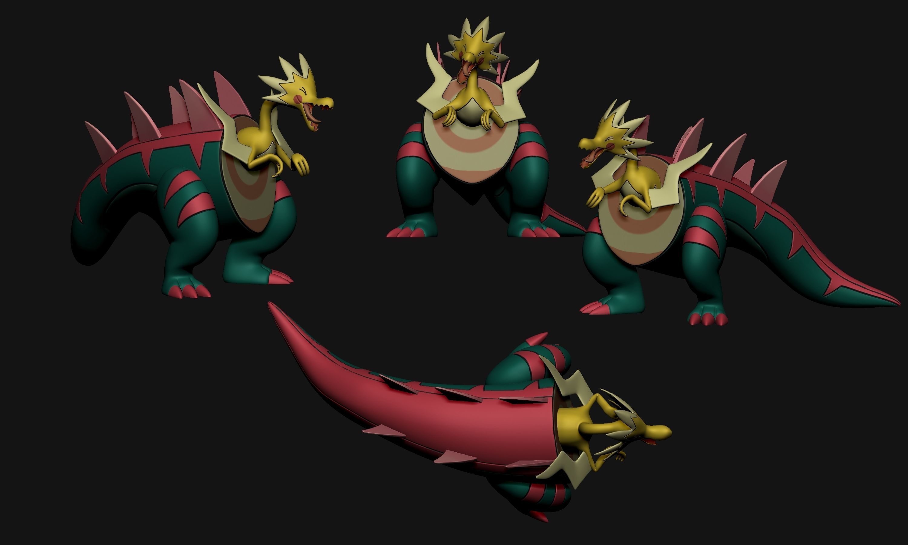 Pokemon - Dracozolt 3D print model_2