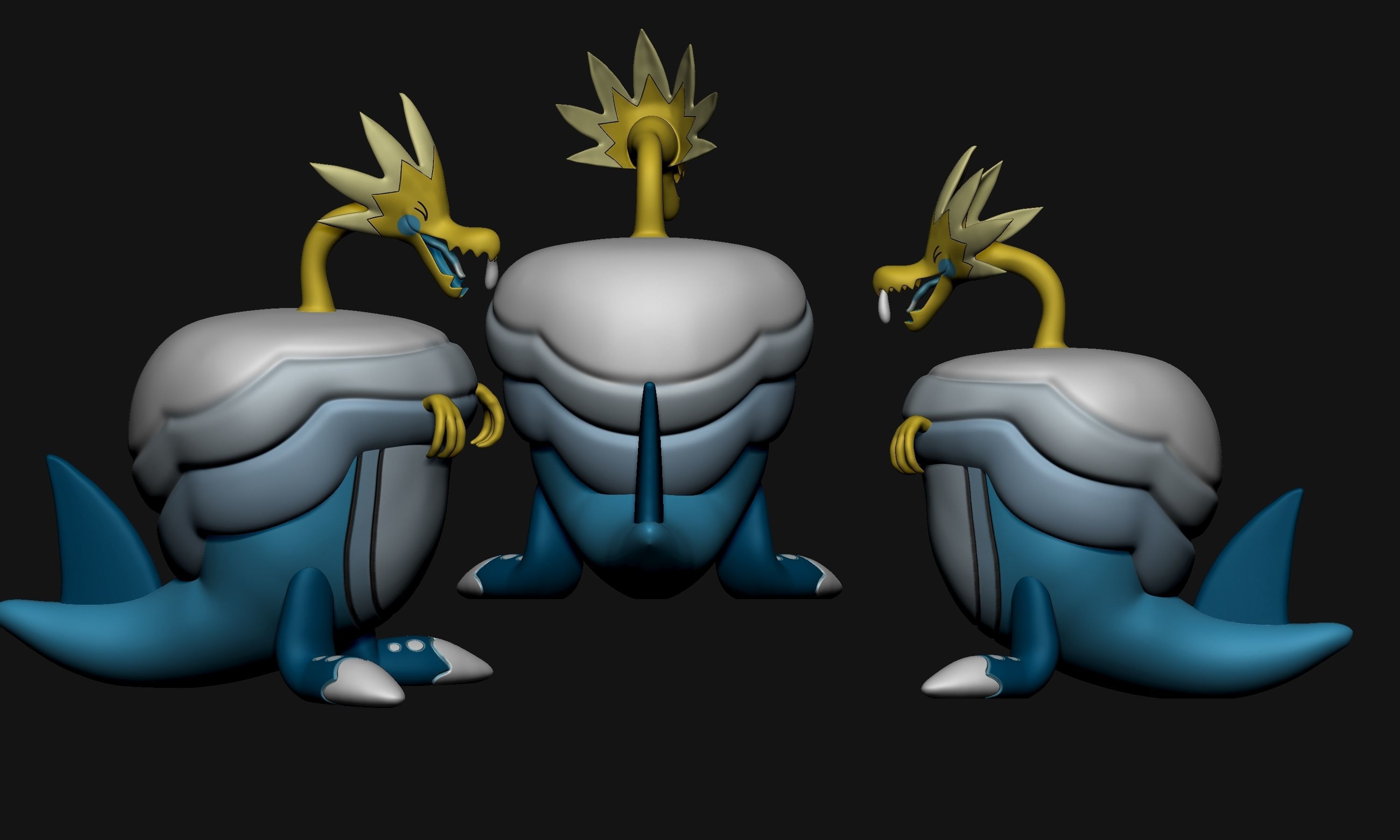 Pokemon - Dracozolt Dracovish Arctovish and Arctozolt 3D print model_17